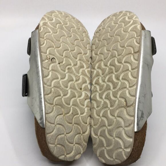 Birkenstock Arizona Birko-Flor Metallic Champagne Light Gold Soft Footbed EU 38 - Picture 15 of 16